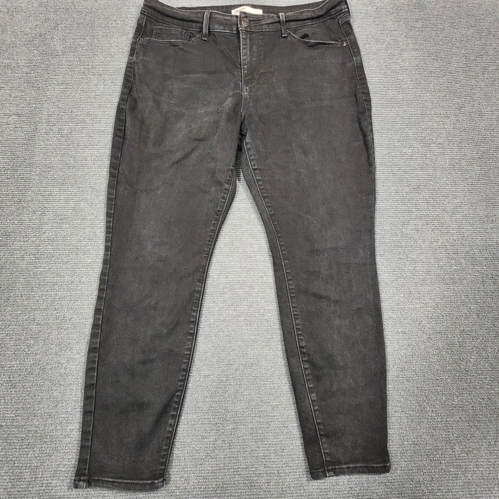 Signature by Levi Strauss & Co Jeans Women 16 Black Mid-Rise Skinny Denim Casual